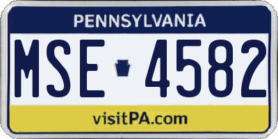 PA license plate MSE4582