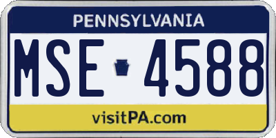 PA license plate MSE4588