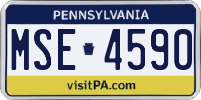 PA license plate MSE4590