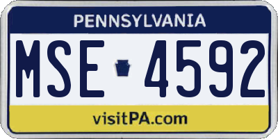 PA license plate MSE4592