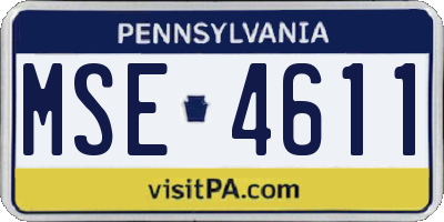 PA license plate MSE4611