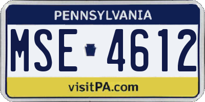 PA license plate MSE4612