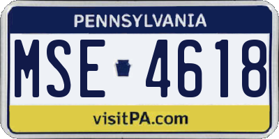 PA license plate MSE4618