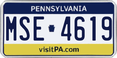 PA license plate MSE4619