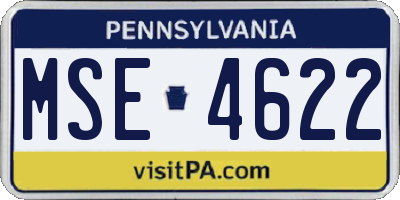PA license plate MSE4622