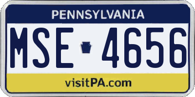 PA license plate MSE4656