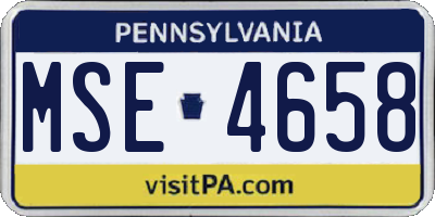 PA license plate MSE4658