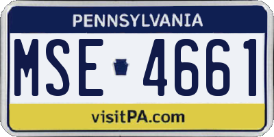 PA license plate MSE4661