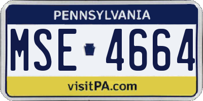PA license plate MSE4664