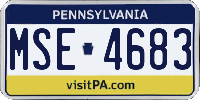 PA license plate MSE4683