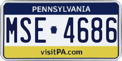 PA license plate MSE4686