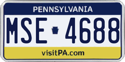 PA license plate MSE4688
