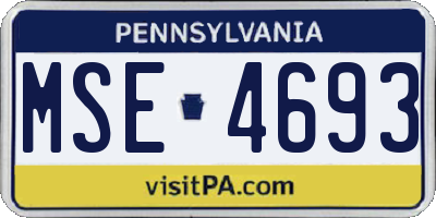 PA license plate MSE4693