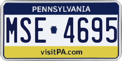 PA license plate MSE4695