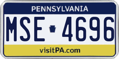 PA license plate MSE4696