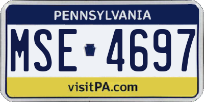 PA license plate MSE4697
