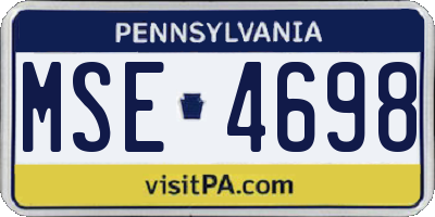 PA license plate MSE4698