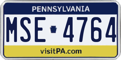 PA license plate MSE4764