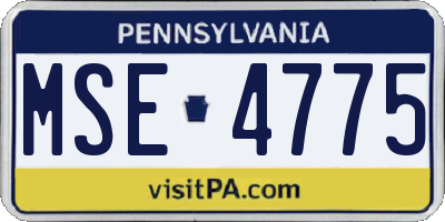 PA license plate MSE4775