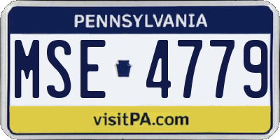 PA license plate MSE4779