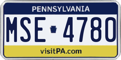 PA license plate MSE4780