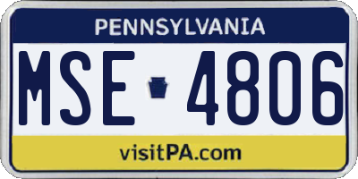 PA license plate MSE4806