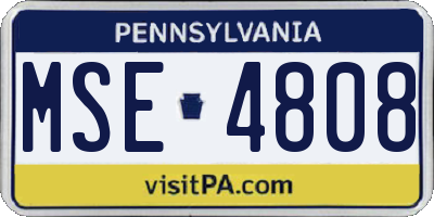 PA license plate MSE4808