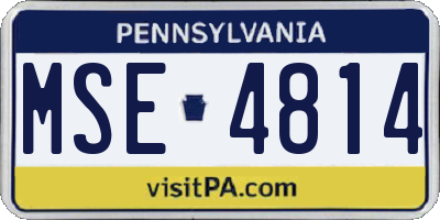 PA license plate MSE4814