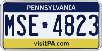 PA license plate MSE4823