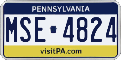PA license plate MSE4824