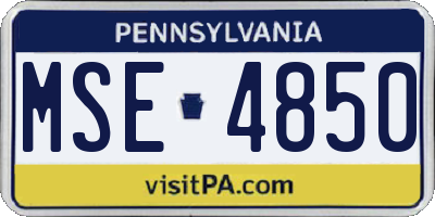 PA license plate MSE4850
