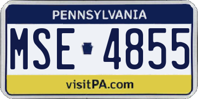 PA license plate MSE4855