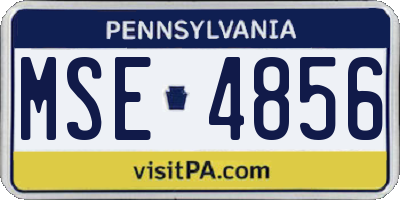 PA license plate MSE4856