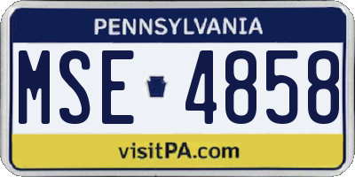 PA license plate MSE4858