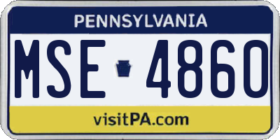 PA license plate MSE4860