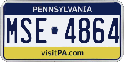 PA license plate MSE4864