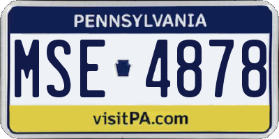 PA license plate MSE4878