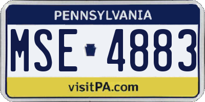 PA license plate MSE4883