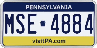 PA license plate MSE4884