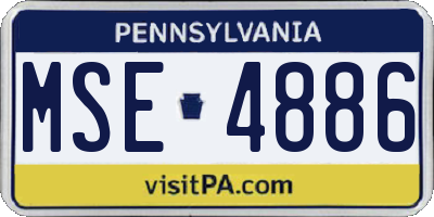PA license plate MSE4886