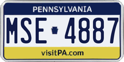 PA license plate MSE4887