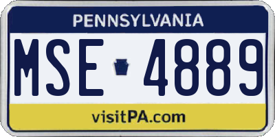 PA license plate MSE4889