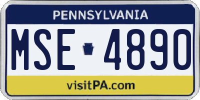 PA license plate MSE4890
