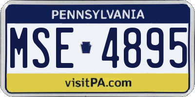PA license plate MSE4895