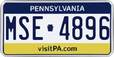 PA license plate MSE4896
