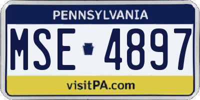 PA license plate MSE4897