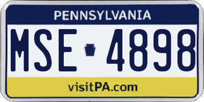 PA license plate MSE4898