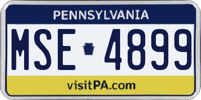 PA license plate MSE4899