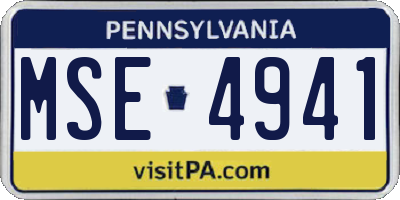 PA license plate MSE4941