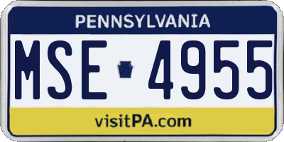 PA license plate MSE4955
